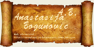 Anastasija Bogunović vizit kartica